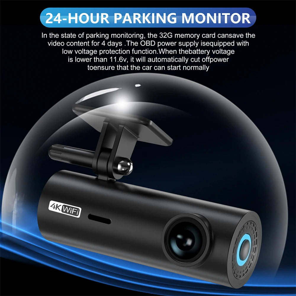 LF10 Front 4K Dashcam Loop Recording and Auto Overwriting Car Video Recorders Time Overprint Video Playback Dash Cams