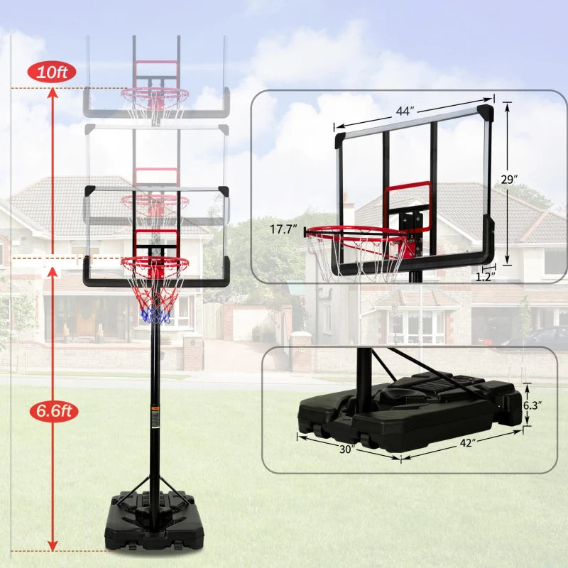 Portable Basketball Hoop Basketball System 6.6-10Ft Height Adjustment for Youth Adults LED Basketball Hoop Lights Colorful Light